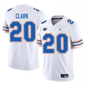 Florida Gators Duke Clark #20 White Jersey | Pro Cut Stitched NCAA Football Men Apparel 94492104