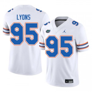 Florida Gators Jamari Lyons #95 White Jersey | Pro Cut Stitched NCAA Football Men Apparel 82377914