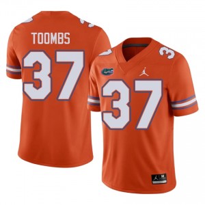 #37 Javion Toombs Gators Orange Jersey | Authentic Stitch Men Player Football Gear 13316299