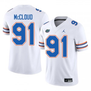 Florida Gators Jeramiah McCloud #91 White Jersey | Genuine Stitched NCAA Football Men Apparel 60238721