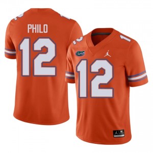 #12 Aaron Philo Gators Orange Jersey | Authentic Stitch Men Player Football Gear 31479043