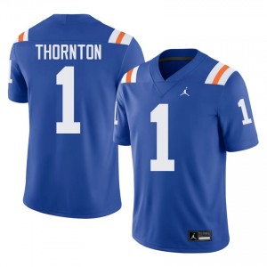 Elite Thread Bryce Thornton #1 Florida Gators Royal Alternate Jersey | Men University Football Stitched Fan Gear 93237599