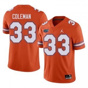 #33 DJ Coleman Gators Orange Jersey | Classic Swen Men Player Football Gear 89334809