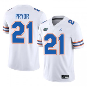 Florida Gators Evan Pryor #21 White Jersey | Pro Cut Stitched NCAA Football Men Apparel 61239790