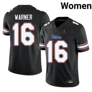 Black Aidan Warner #16 Gators Jersey | Women High School Football Limited Swen 35794847