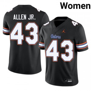 Black Alfonzo Allen Jr. #43 Gators Jersey | Women High School Football Fresh Swen 67893981