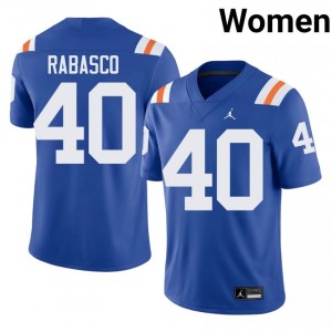 Elite Thread Brandon Rabasco #40 Florida Gators Royal Alternate Jersey | Women University Football Embroidery Fan Gear 23208479