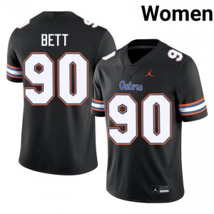 Black Brendan Bett #90 Gators Jersey | Women High School Football Moisture Wicking Stitch 59034697