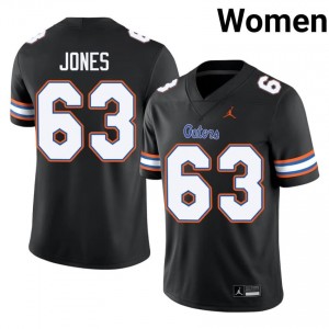 Black Caden Jones #63 Gators Jersey | Women High School Football Moisture Wicking Stitch 19966764