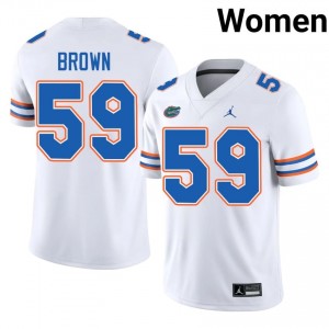Florida Corey Brown #59 White Jersey | Essential Embroidery NCAA Football Women Apparel 90773852