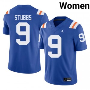 Elite Thread Drake Stubbs #9 Florida Gators Royal Alternate Jersey | Women University Football Embroidery Fan Gear 66403809