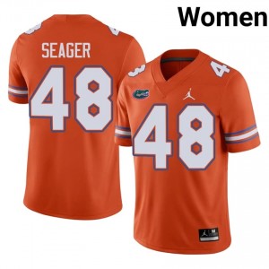 #48 Erich Seager UF Gators Orange Jersey | Elite Stitched Women Player Football Gear 73861769