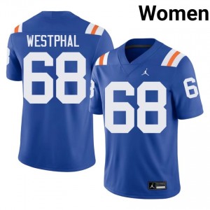 Elite Thread Fletcher Westphal #68 Florida Gators Royal Alternate Jersey | Women University Football Embroidery Fan Gear 40540530