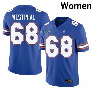 Fletcher Westphal #68 Gators Jersey | Gameday Royal College Football Women Stitch 20752307
