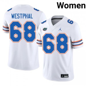 Florida Fletcher Westphal #68 White Jersey | Premium Embroidery NCAA Football Women Apparel 20109342