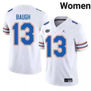 Florida Gators Jadan Baugh #13 White Jersey | Pro Cut Embroidery NCAA Football Women Apparel 95193175