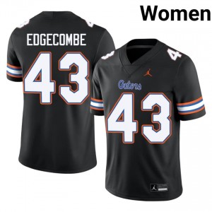 Black Jaden Edgecombe #43 Gators Jersey | Women High School Football Moisture Wicking Stitch 58559081