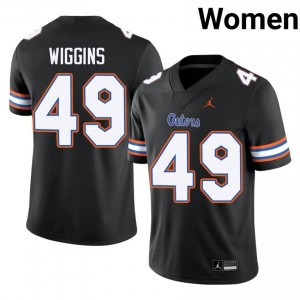 Black Jalen Wiggins #49 Gators Jersey | Women High School Football Moisture Wicking Stitch 44666572