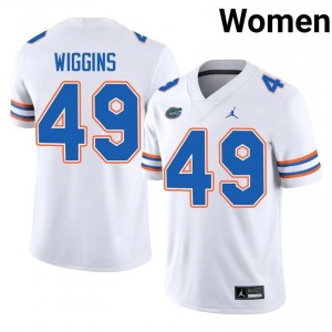 Florida Gators Jalen Wiggins #49 White Jersey | Pro Cut Embroidery NCAA Football Women Apparel 31727700