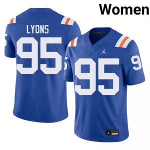Officially Licensed Jamari Lyons #95 Florida Gators Royal Alternate Jersey | Women University Football Embroidery Fan Gear 47864172