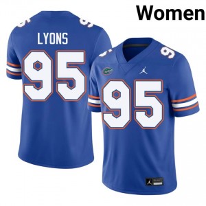 Jamari Lyons #95 Gators Jersey | Iconic Royal College Football Women Stitch 84220087