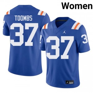 Durable Javion Toombs #37 Florida Royal Alternate Jersey | Women University Football Embroidery Fan Gear 73350328