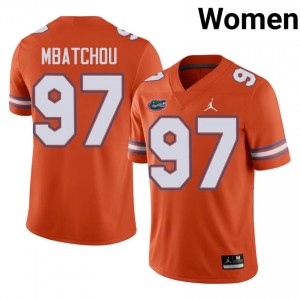#97 Joseph Mbatchou UF Gators Orange Jersey | Classic Stitched Women Player Football Gear 91311637
