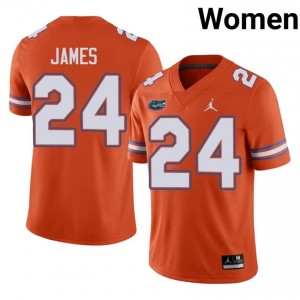 #24 Kamran James UF Gators Orange Jersey | Elite Stitched Women Player Football Gear 94601825