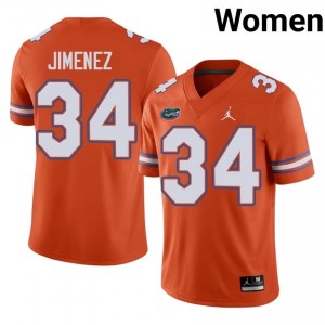 #34 Kelvin Jimenez UF Gators Orange Jersey | Elite Stitched Women Player Football Gear 55736269