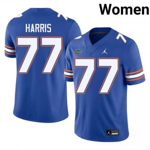 Knijeah Harris #77 Gators Jersey | Gameday Royal College Football Women Stitch 55911688