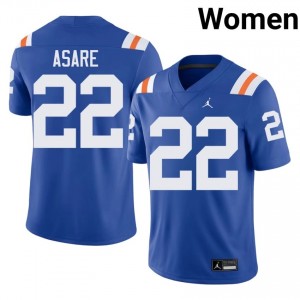 Durable Kofi Asare #22 Florida Royal Alternate Jersey | Women University Football Embroidery Fan Gear 10410474