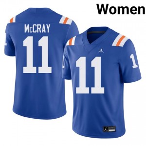 Top-Tier LJ McCray #11 Florida Royal Alternate Jersey | Women University Football Embroidery Fan Gear 27046635