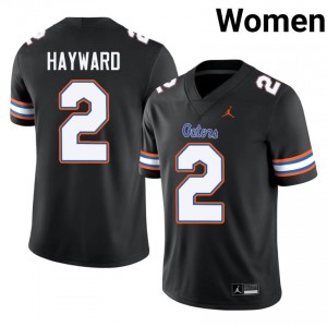 Black Lagonza Hayward #2 Gators Jersey | Women High School Football Moisture Wicking Stitch 57690138