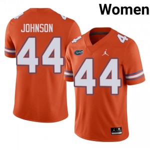#44 Myles Johnson Florida Gators Orange Jersey | Authentic Stitched Women Player Football Gear 36547447