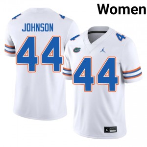 Florida Myles Johnson #44 White Jersey | Premium Embroidery NCAA Football Women Apparel 26102834
