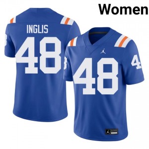 Officially Licensed Nicholas Inglis #48 Florida Gators Royal Alternate Jersey | Women University Football Embroidery Fan Gear 34144340