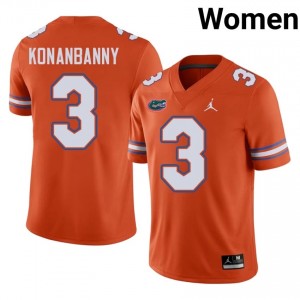 #3 Onis Konanbanny Florida Gators Orange Jersey | Authentic Stitched Women Player Football Gear 68378173