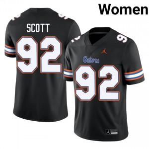 Black Sebastian Scott #92 Gators Jersey | Women High School Football Licensed Stitch 82000091