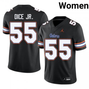 Black TJ Dice Jr. #55 Gators Jersey | Women High School Football Moisture Wicking Stitch 45667286