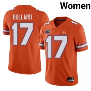 #17 Titus Bullard UF Gators Orange Jersey | Elite Stitched Women Player Football Gear 36517502
