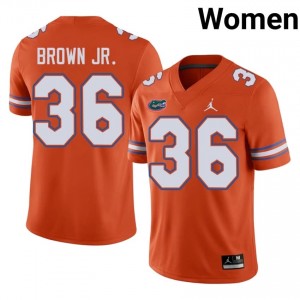#36 Vincent Brown Jr. Florida Gators Orange Jersey | Alumni Stitched Women Player Football Gear 72792448
