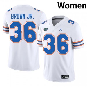 Florida Vincent Brown Jr. #36 White Jersey | Essential Embroidery NCAA Football Women Apparel 70970082