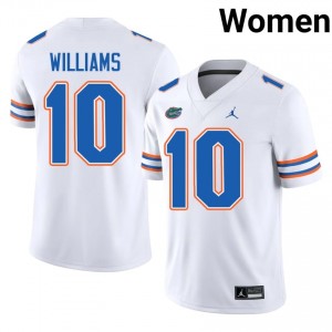 Florida Aaron Williams #10 White Jersey | Premium Embroidery NCAA Football Women Apparel 48500702
