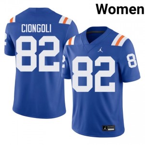 Elite Thread Ace Ciongoli #82 Florida Gators Royal Alternate Jersey | Women University Football Embroidery Fan Gear 99054407