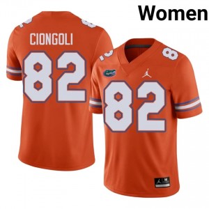 #82 Ace Ciongoli Florida Gators Orange Jersey | Authentic Stitched Women Player Football Gear 85200860