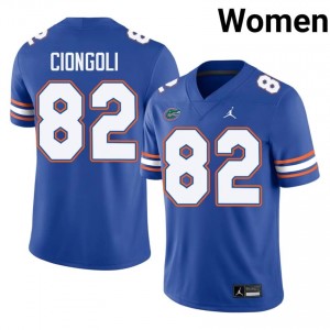 Ace Ciongoli #82 Gators Jersey | Gameday Royal College Football Women Stitch 31909331