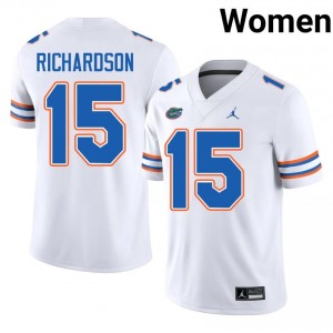 Florida Gators Anthony Richardson #15 White Jersey | Pro Cut Embroidery NCAA Football Women Apparel 14114089