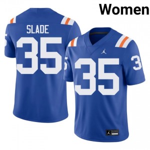 Elite Thread Brayden Slade #35 Florida Gators Royal Alternate Jersey | Women University Football Embroidery Fan Gear 79821296