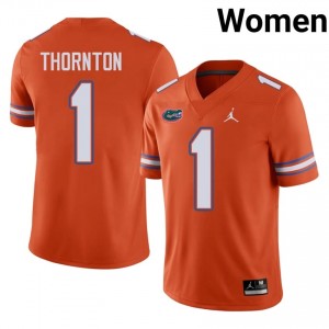 #1 Bryce Thornton UF Gators Orange Jersey | Classic Stitched Women Player Football Gear 23668145