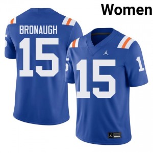 Officially Licensed CJ Bronaugh #15 Florida Gators Royal Alternate Jersey | Women University Football Embroidery Fan Gear 61193221